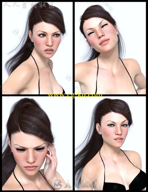 女性优雅美丽的手和表情3D模型合辑的图片6