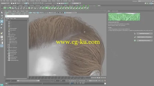 Maya精细头发实例训练视频教程 GUMROAD REALTIME HAIR EXAMPLE BY ADAM SKUTT的图片8