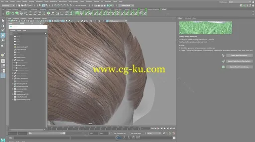 Maya精细头发实例训练视频教程 GUMROAD REALTIME HAIR EXAMPLE BY ADAM SKUTT的图片9