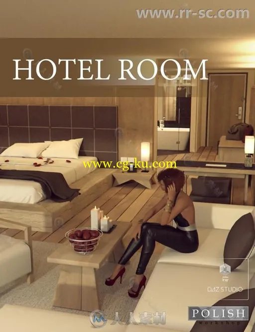 完整的现代风格五星级酒店客房3D模型合辑的图片1