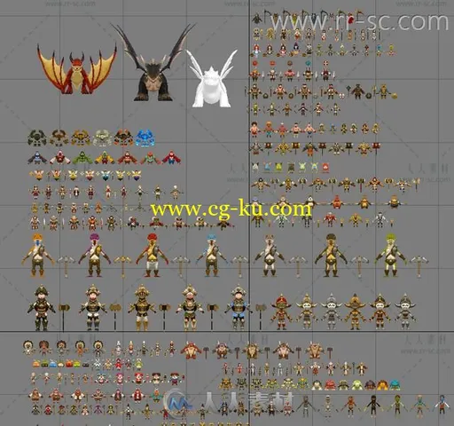 韩国Q版手游《dragon hunter》屠龙猎人全套角色和美术资源集合3D模型的图片6