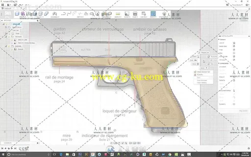 Fusion360手枪概念3D设计训练视频教程 GUMROAD FUSION 360 FOR CONCEPT DESIGN PIS的图片6