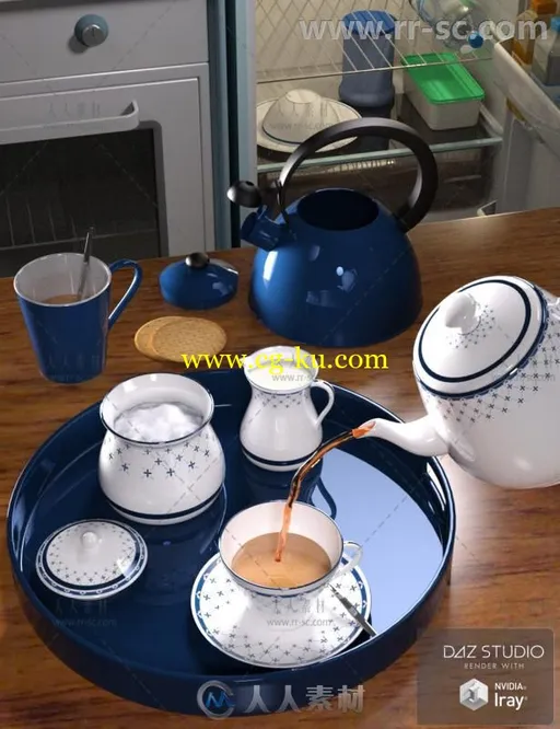完整全套的中国喝茶道具3D模型合辑的图片3