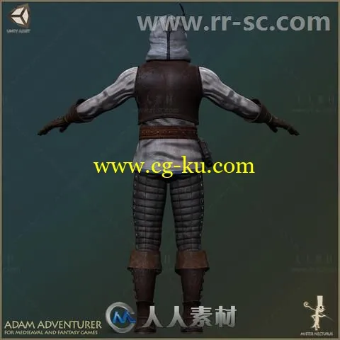 弓箭手战士人形生物角色3D模型Unity游戏素材资源的图片6