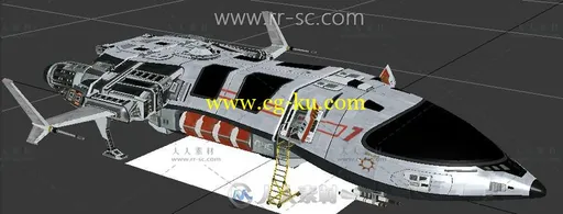 影视级科幻飞船3D模型的图片1