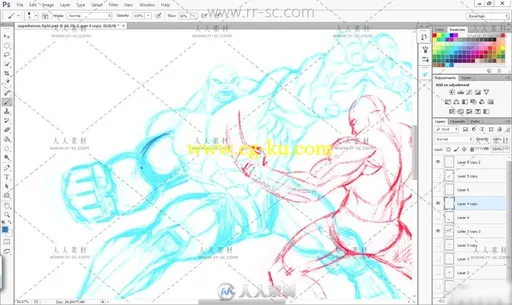 超级英雄战斗场景绘制全过程视频教程的图片3