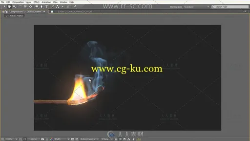 Maya模拟燃烧的火柴效果视频教程的图片1
