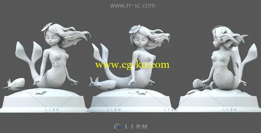 Q版美人鱼3D模型的图片1