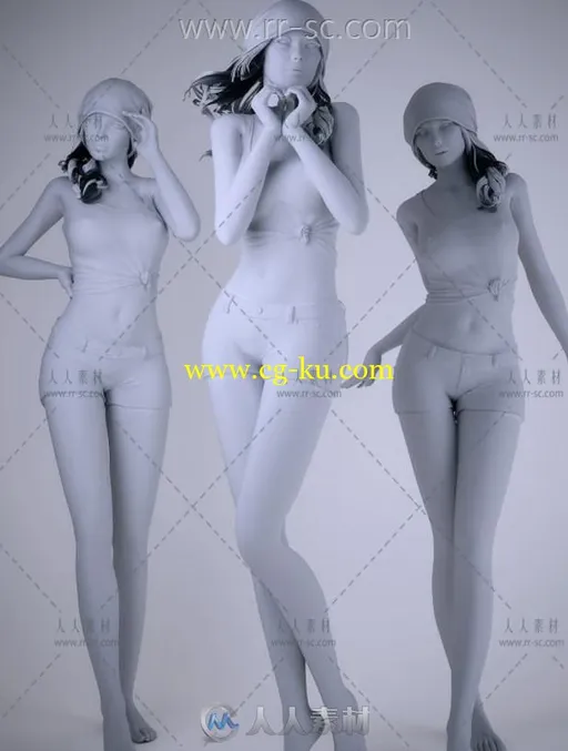 影视纹身美女角色3D模型的图片2