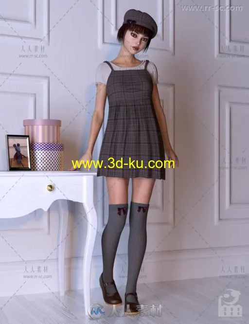 可爱清新单纯的女性角色和服装3D模型合辑的图片9