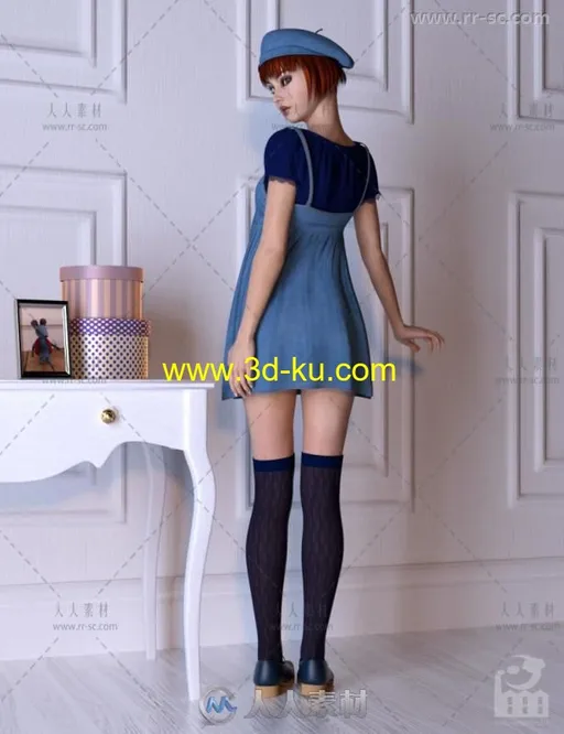 可爱清新单纯的女性角色和服装3D模型合辑的图片10