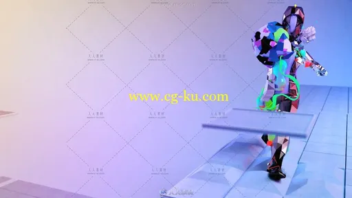 彩色凌乱丝带酷炫动感机器人舞蹈背景视频素材的图片1