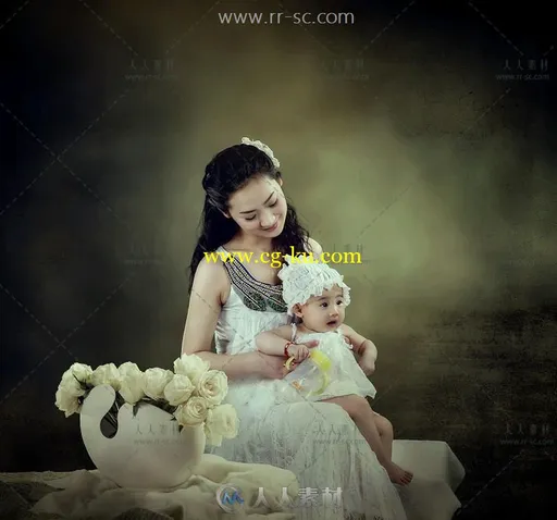 母爱3D免抠图亲子儿童写真摄影PSD模板的图片2