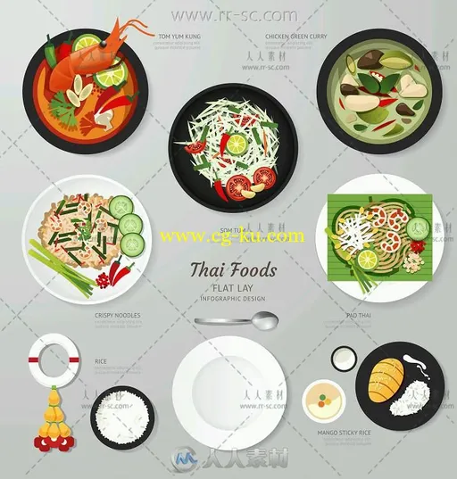美食菜肴料理平面图EPS矢量设计素材的图片3