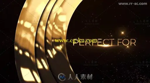 华丽金色粒子颁奖典礼晚会片头文字标题动画AE模板的图片2