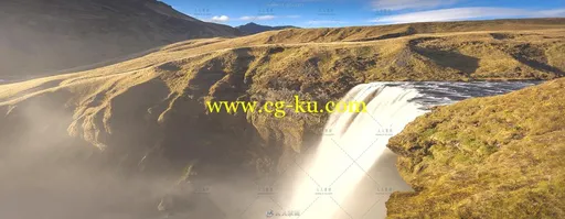 高山瀑布水雾自然风景高清实拍视频素材的图片1
