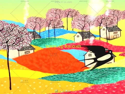 六一儿童节春天归来的燕子动态视频素材的图片1