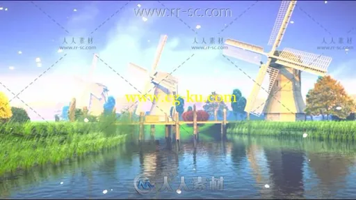 旋转的风车儿童卡通视频素材的图片1