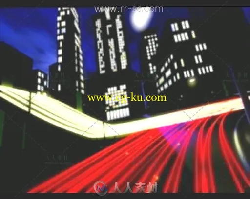 诡异商务大楼道路灯光闪烁黑色舞台背景视频素材的图片1