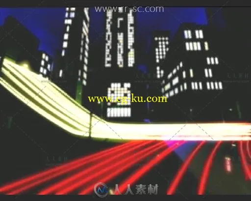 诡异商务大楼道路灯光闪烁黑色舞台背景视频素材的图片2