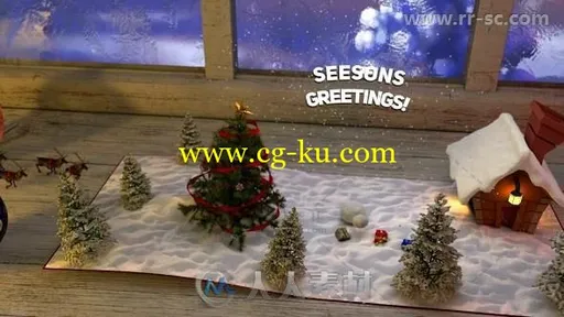 神奇有趣的圣诞书籍打开片头展示视频包装AE模板的图片3