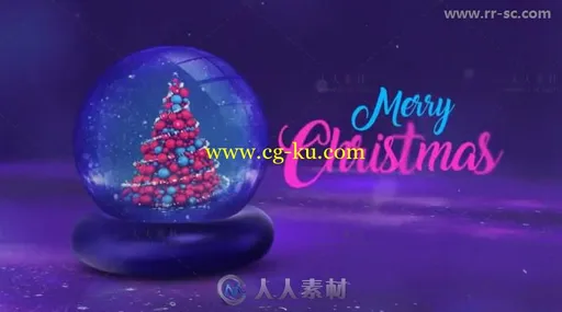 美丽浪漫的圣诞节水晶球展示片头视频包装AE模板的图片3