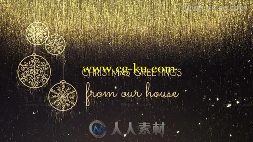 梦幻华丽金色粒子展示圣诞愿望文字动画AE模板的图片2