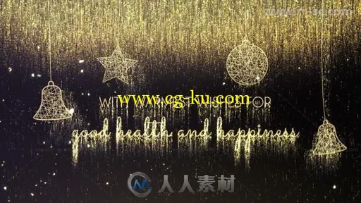 梦幻华丽金色粒子展示圣诞愿望文字动画AE模板的图片3