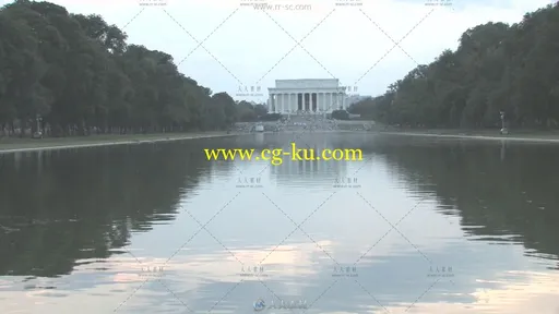 湖面远眺美国林肯纪念馆高清实拍视频素材的图片1