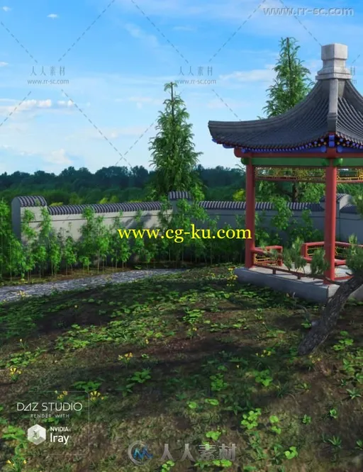 中国传统的花园凉亭场景环境3D模型合辑的图片4