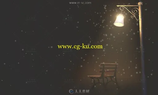 夜晚浪漫的路灯海边灯塔坐椅背景视频素材的图片1