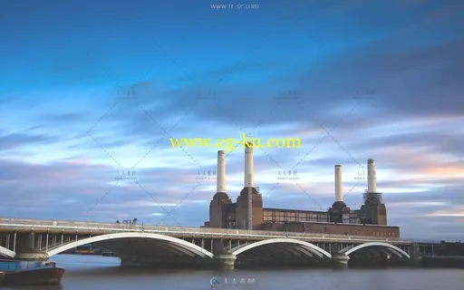 城市江面高架桥美景高清实拍延时视频素材的图片2