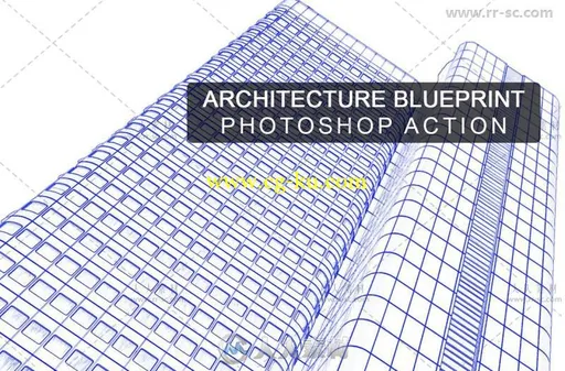 专业建筑蓝图艺术特效PS动作的图片3