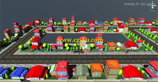 完整的卡通城市套装环境3D模型Unity游戏素材资源的图片4