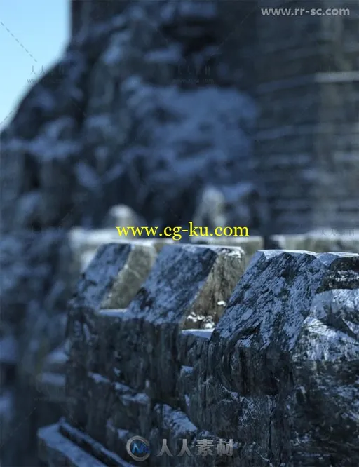 冬季美丽的城堡场景环境3D模型合辑的图片4