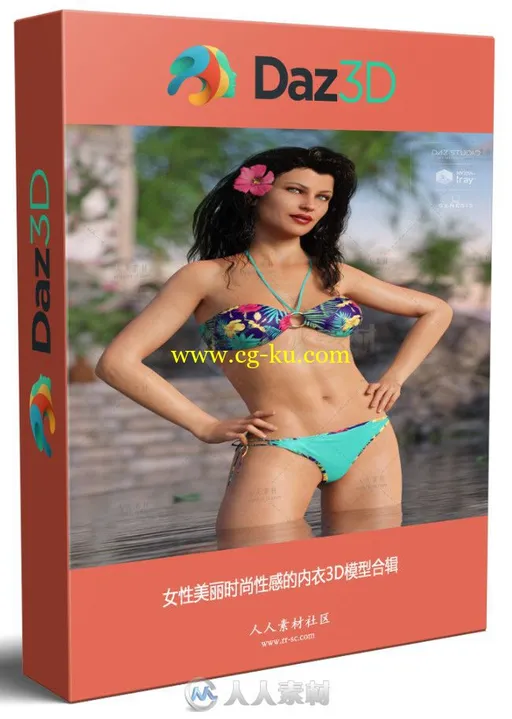 女性美丽时尚性感的内衣3D模型合辑的图片1