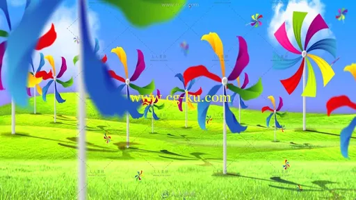 风车七彩热气球想飞就飞舞台背景视频素材的图片1
