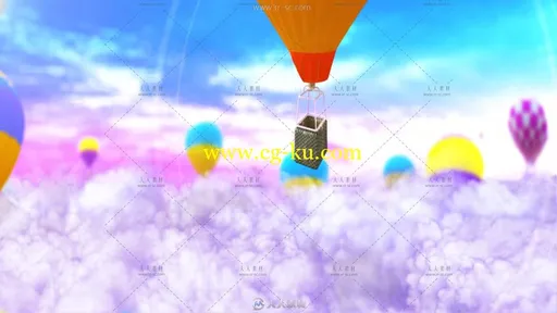 风车七彩热气球想飞就飞舞台背景视频素材的图片2