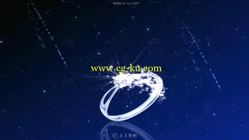 天使戒指碰撞变幻出钻石戒指婚庆背景视频素材的图片2