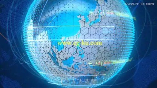 震撼高科技数字地球动感图形地点展示动画AE模板的图片2