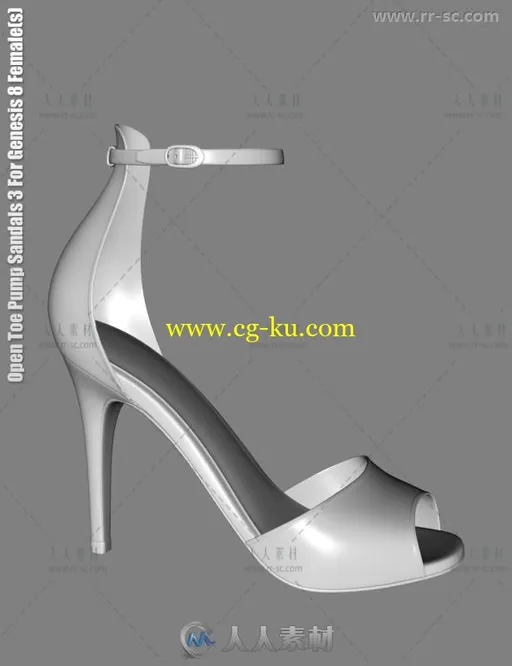 女性性感时髦大方的夏季高跟鞋3D模型合辑的图片2