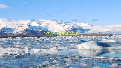 北极冰岛雪山冰川极光景象实拍视频素材的图片1