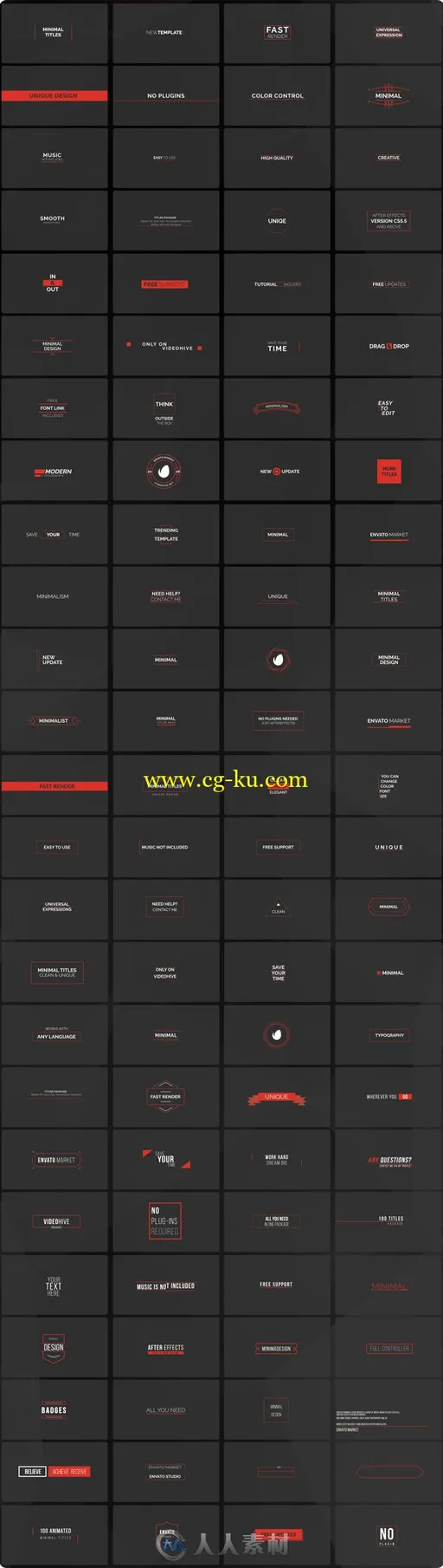 100款超小简约企业文字字幕标题排版动画AE模板的图片2