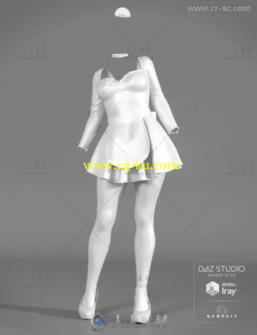 性感可爱的女仆服装套装3D模型合辑的图片2