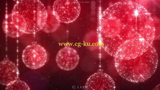 圣诞节浪漫红球球背景视频素材的图片1