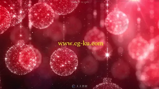 圣诞节浪漫红球球背景视频素材的图片2