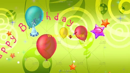 3组卡通生日气球动画视频素材的图片1