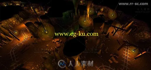自上而下的地下洞穴环境3D模型Unity游戏素材资源的图片3