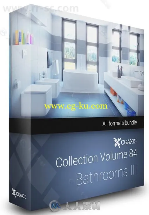 CGAxis出品26组浴室设备浴缸洗脸盆等3D模型合辑的图片1