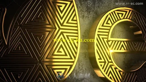 华丽三维黄金标志闪亮展示Logo演绎AE模板的图片9